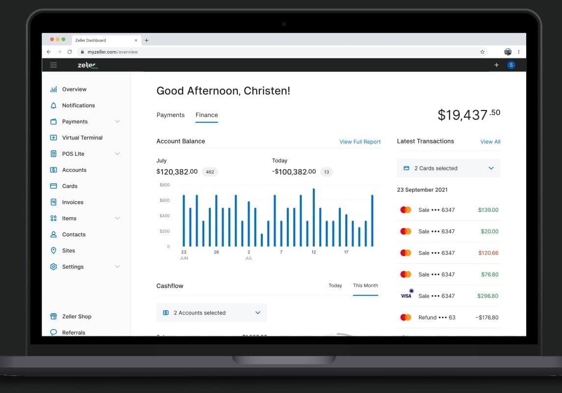 Zeller - Startups Expense Management on Zeller Dashboard
