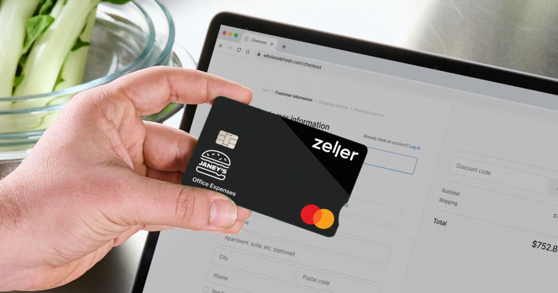 Paying online using personalised Zeller Debit Card