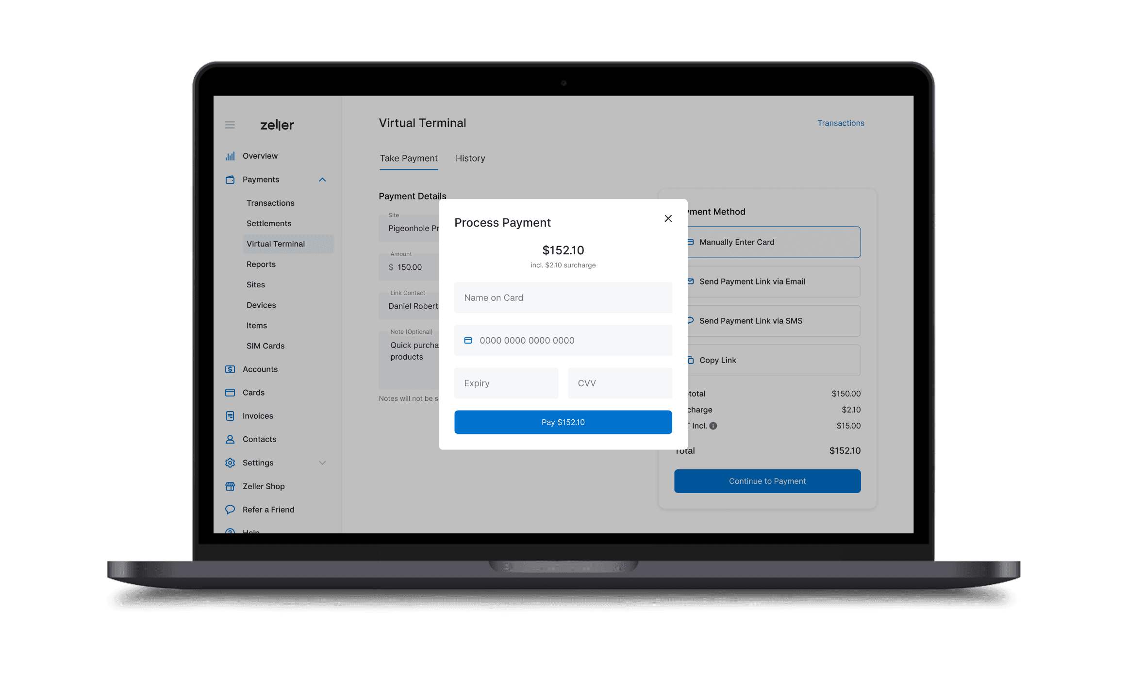 Zeller - Virtual Terminal - Process Payment