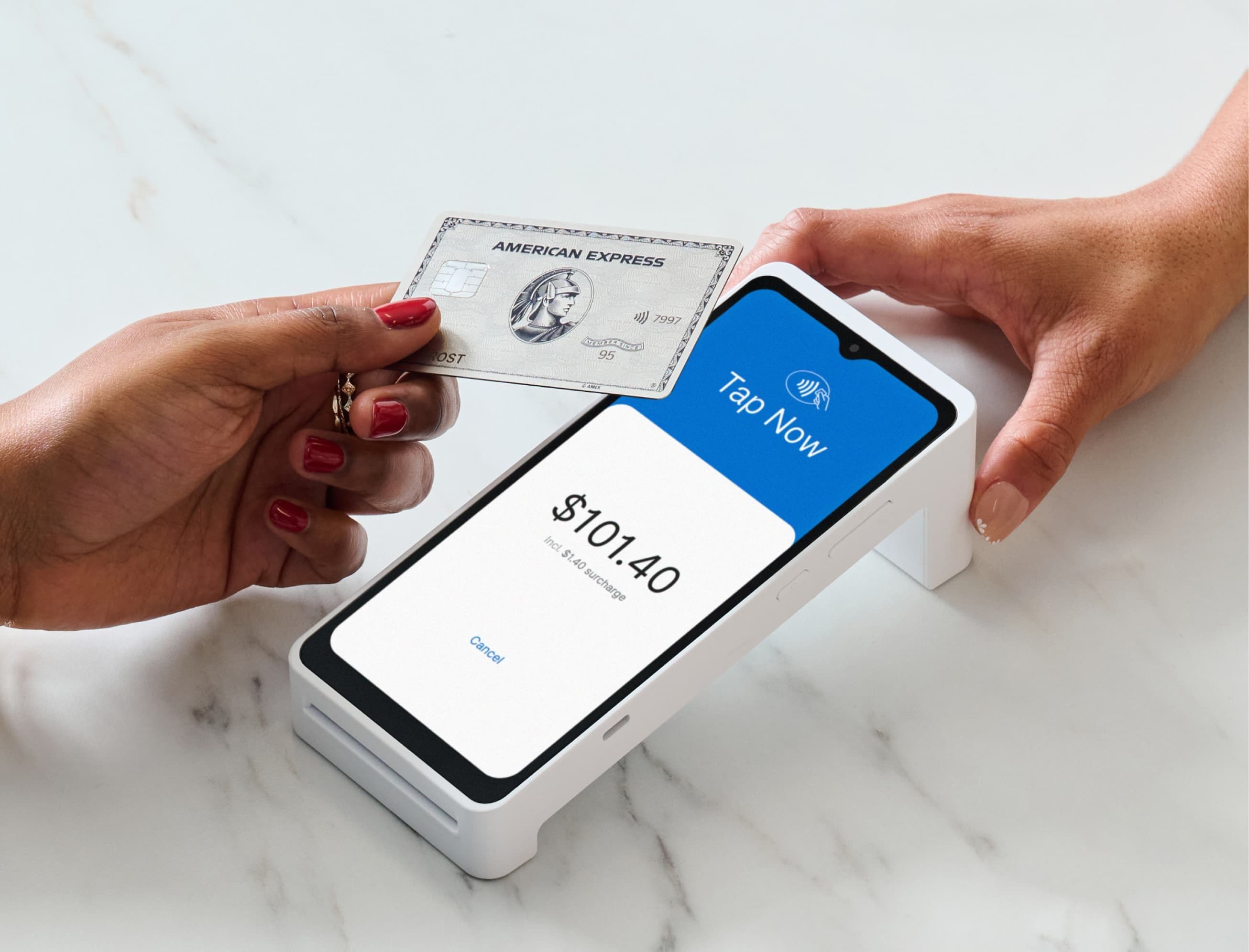 Zeller - Amex tap on Terminal 2 in White, salon