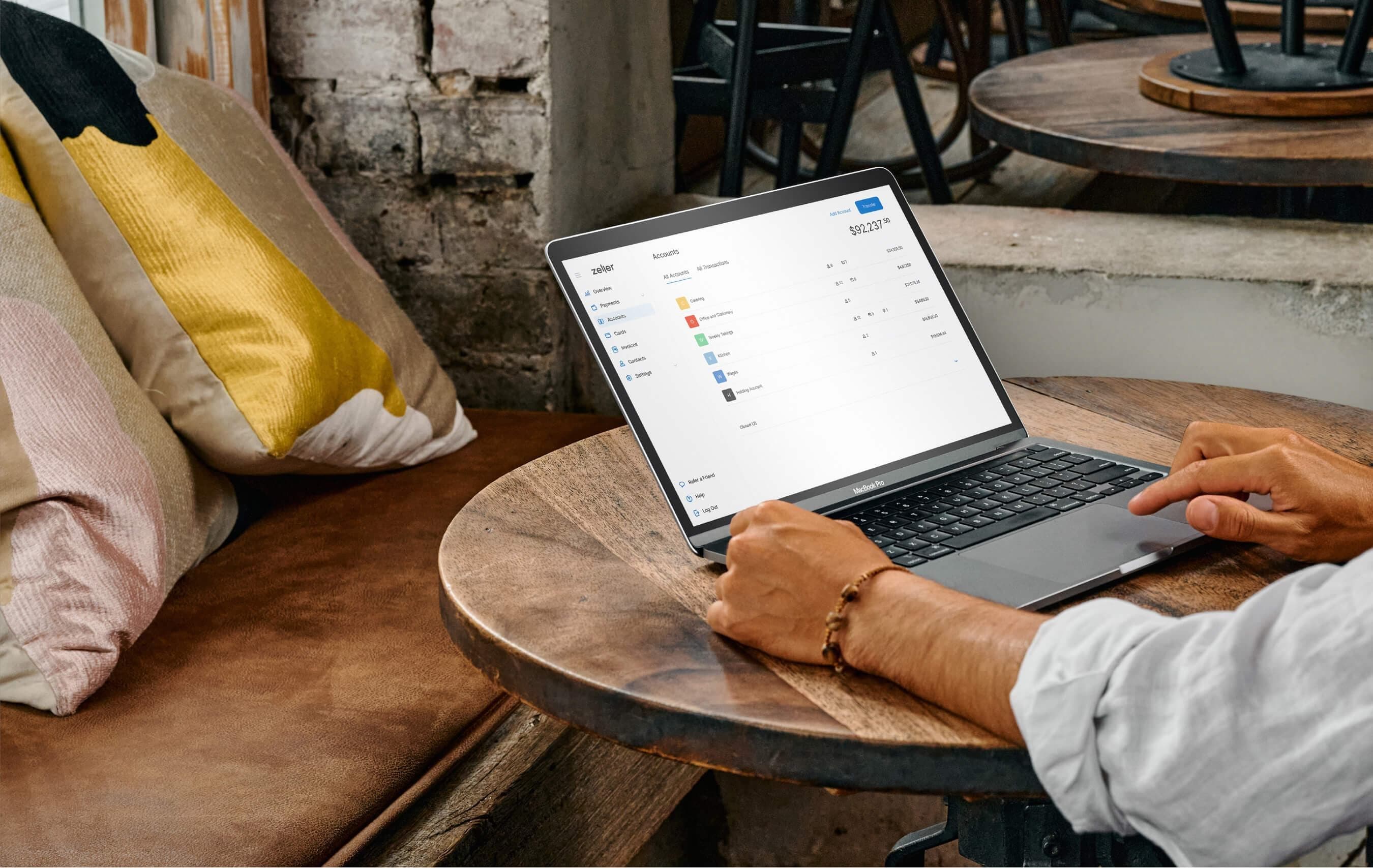 Zeller - Accounts Dashboard, laptop, merchant