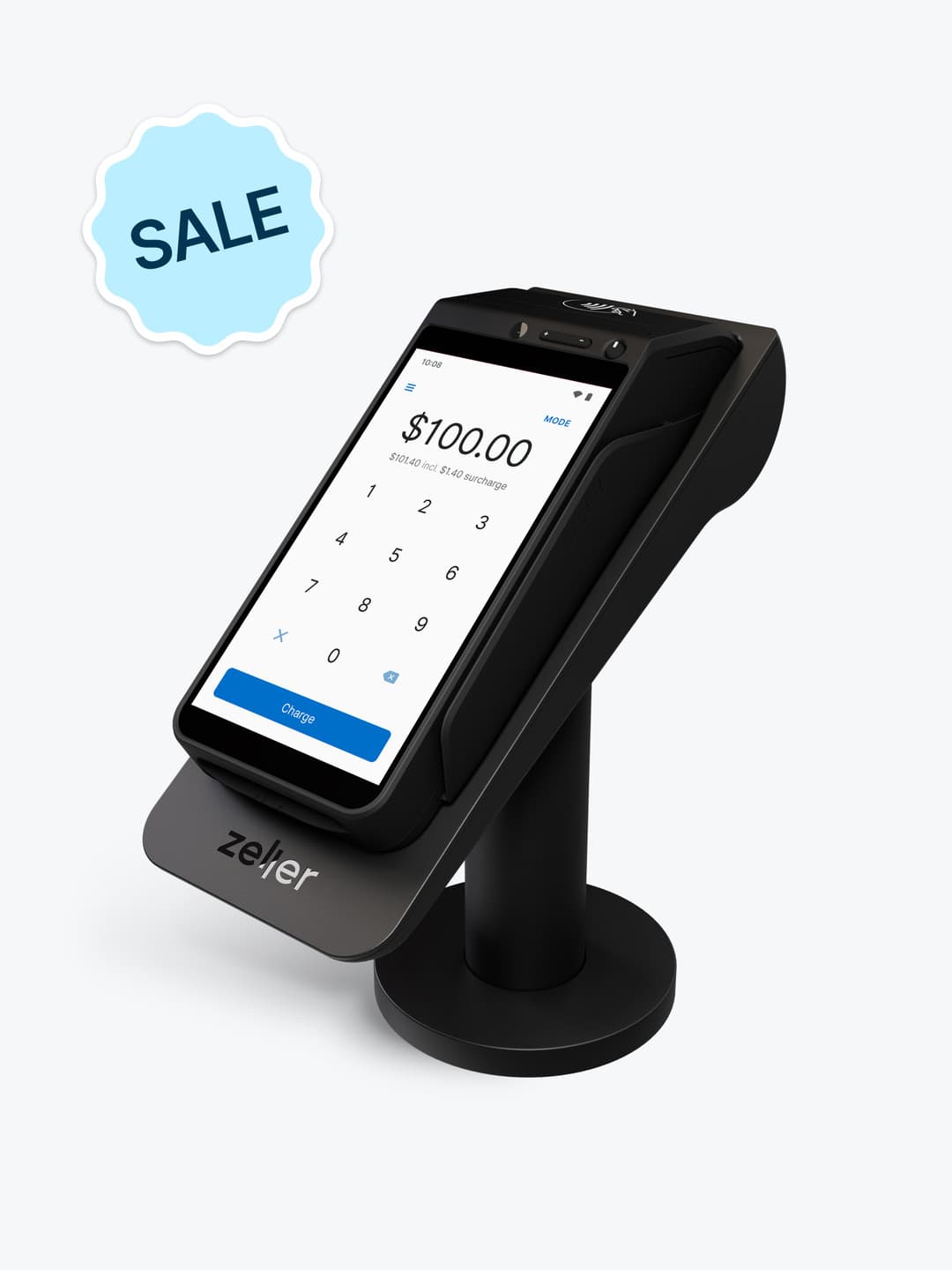 Zeller Powered Stand for Zeller Terminal in Black High