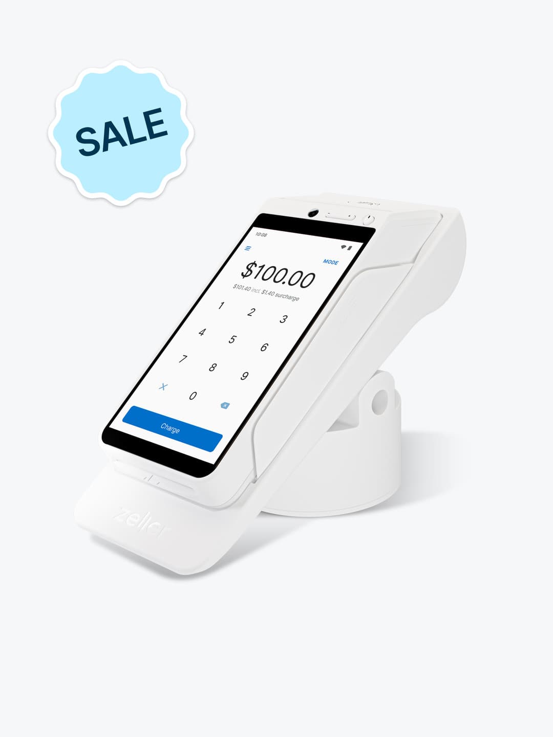 Zeller Powered Stand for Zeller Terminal in White Low