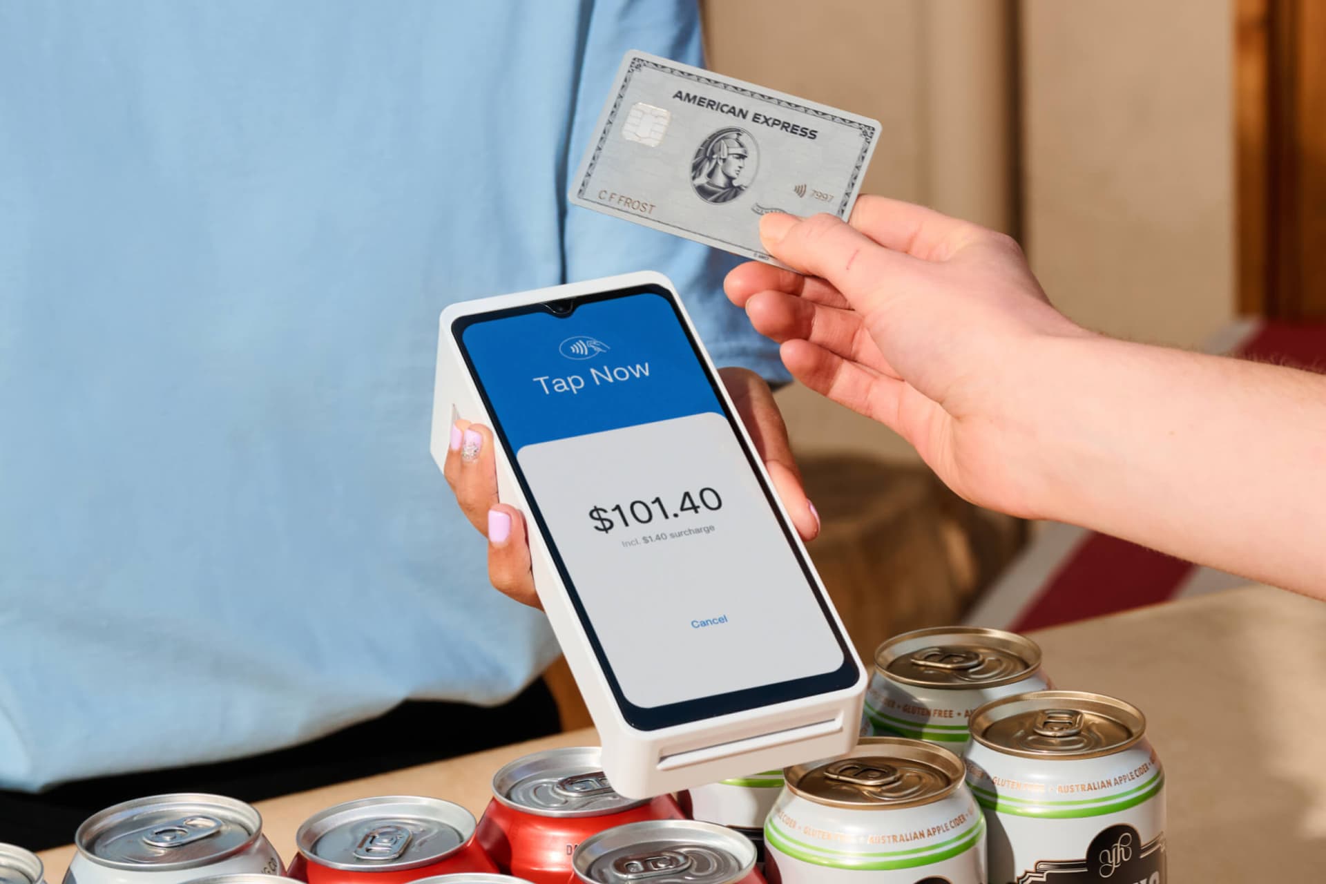 Zeller EFTPOS Terminal accepting American Express payment